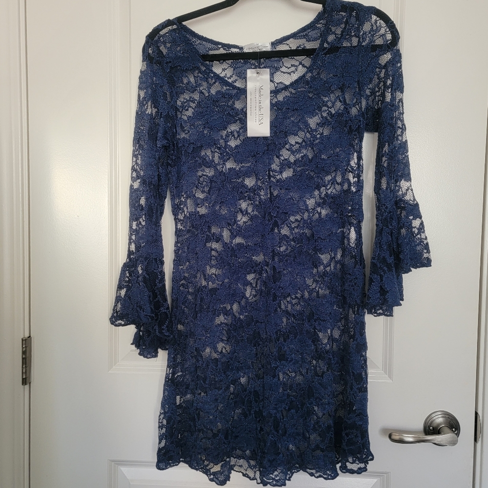Lace coverup, sz. Medium, navy blue